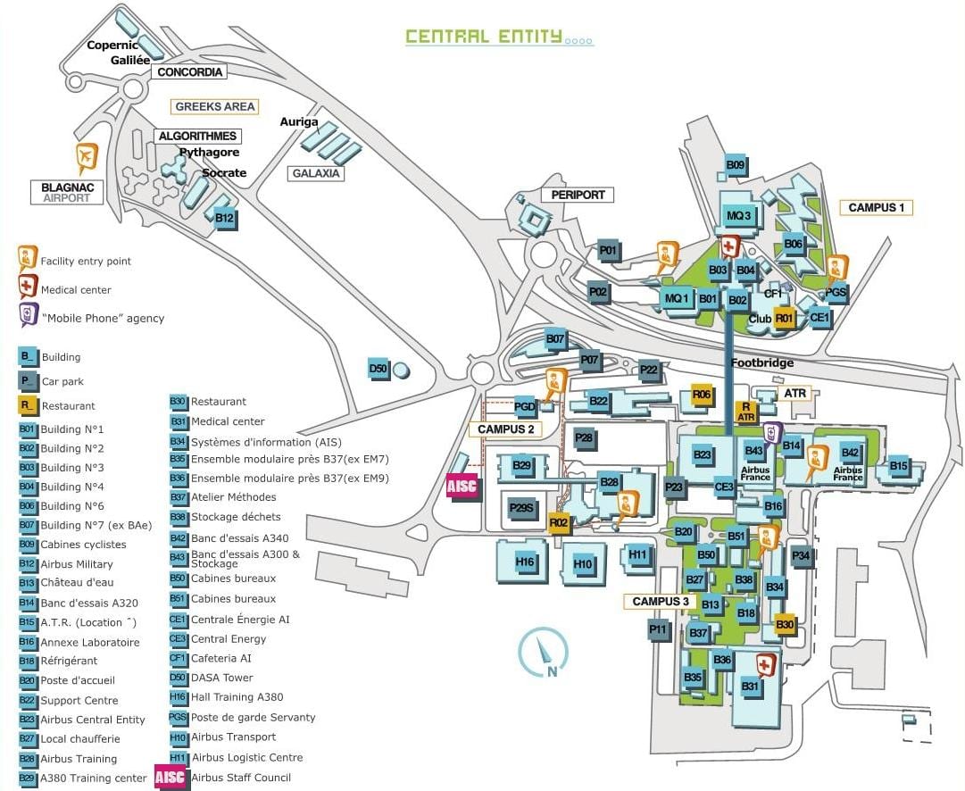 carte d'airbus à Toulouse 