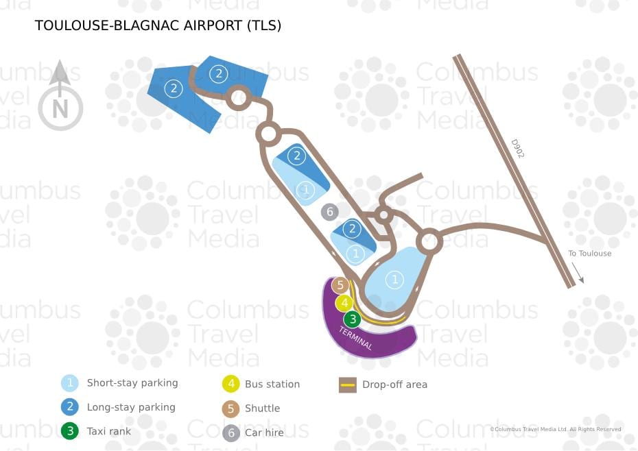 carte de l'aéroport de Toulouse blagnac