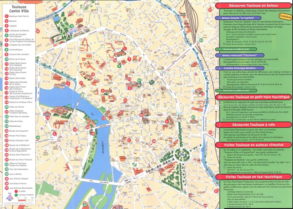 carte de la ville de Toulouse