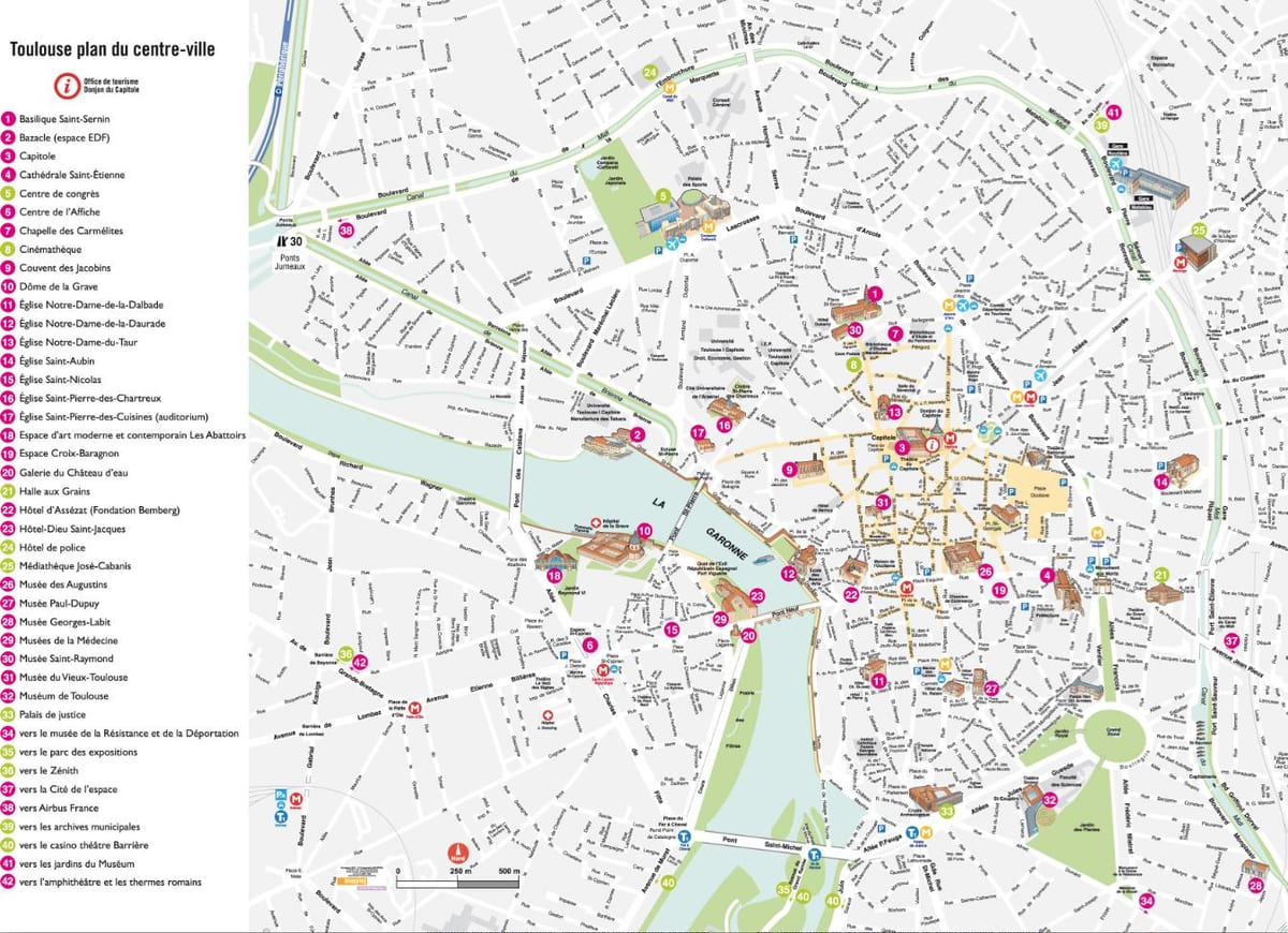 Toulouse carte du tourisme