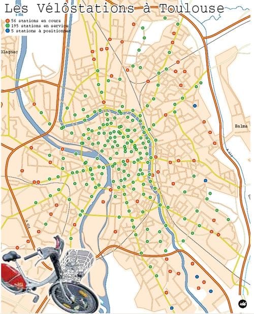 carte de Toulouse à vélo