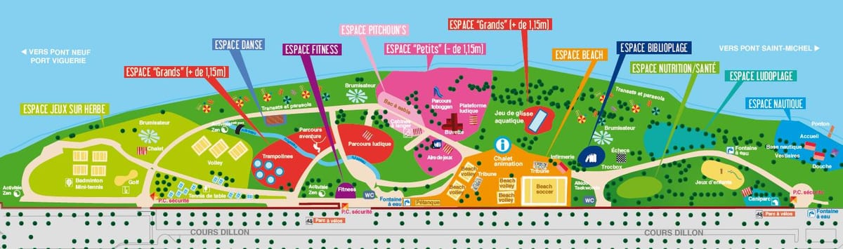 carte de Toulouse plage