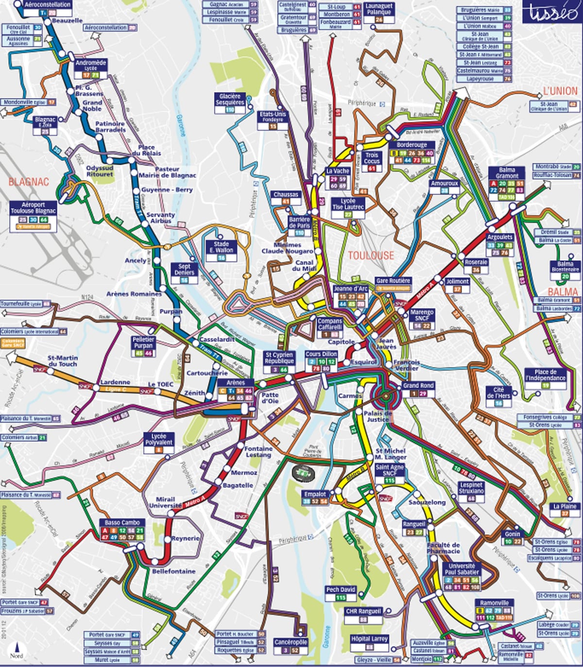 Toulouse carte de transport